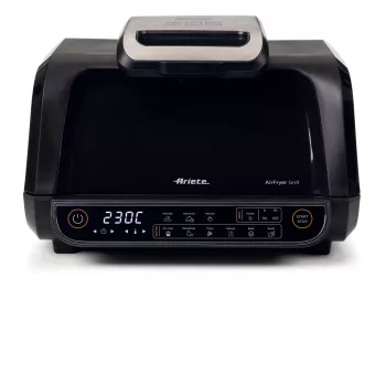 Ariete 4635 Air Fryer Grill, heteluchtfriteuse en grill, steakgrill, 1700 W, inhoud 8 l, frituren en grillen, 8 bereidingsfuncties, timer, zwart