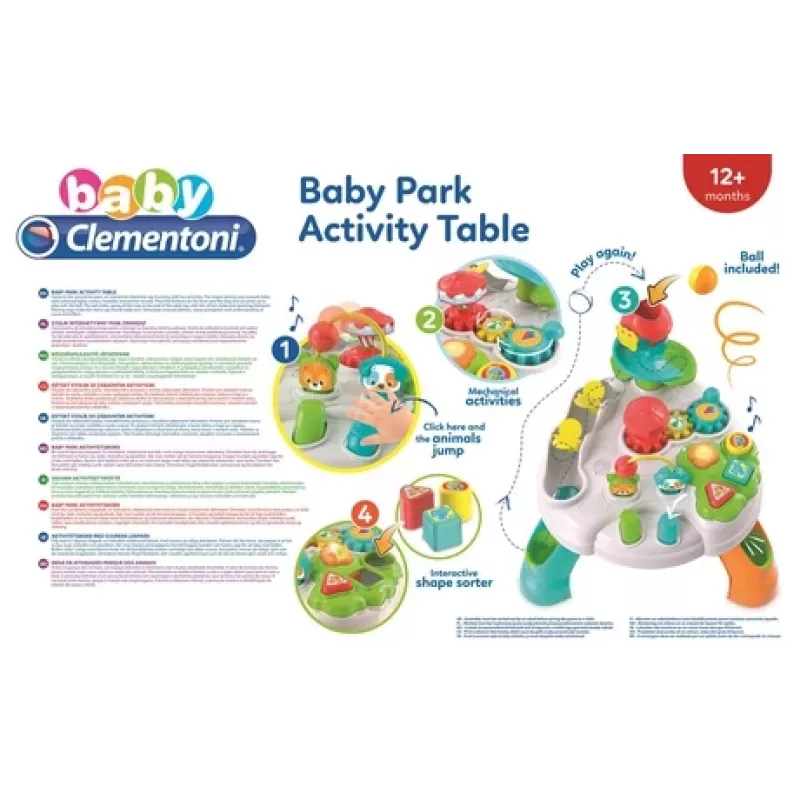 Clementoni Baby Park activiteitentafel, 1 jaar, met geluid, veelkleurig