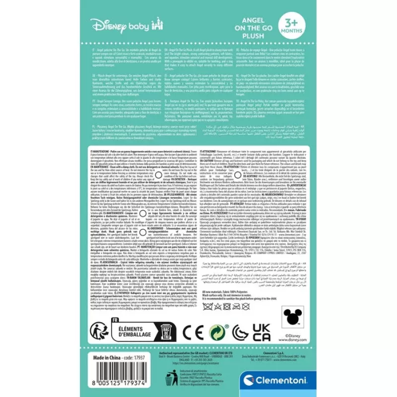 Clementoni Disney Baby Angel Soft Rassel Baby hangspeelgoed