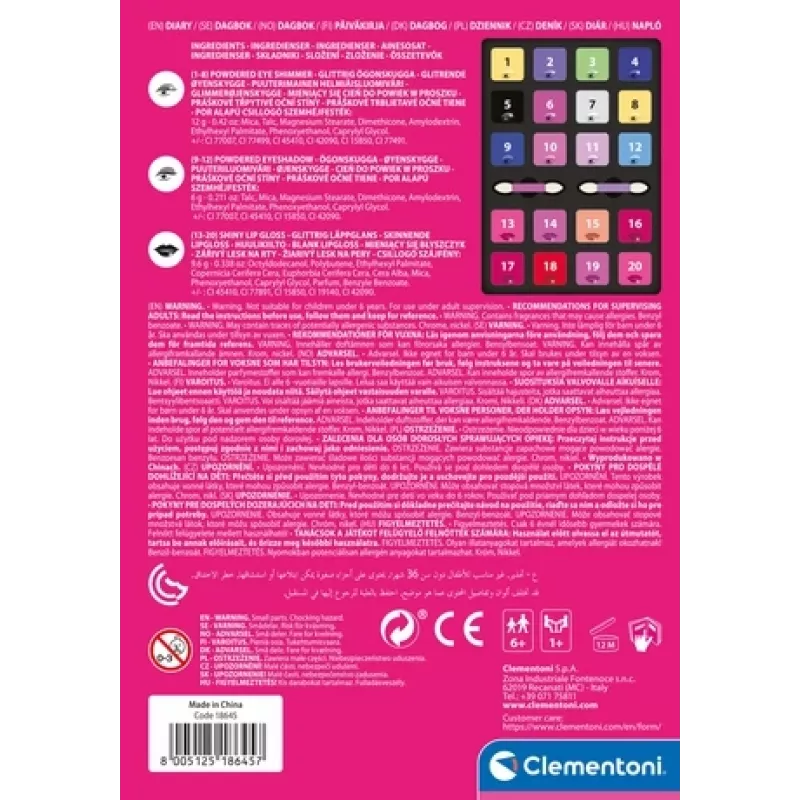 Clementoni Make-up Diary, dames, 1 st., 150 mm, 30 mm, 210 mm