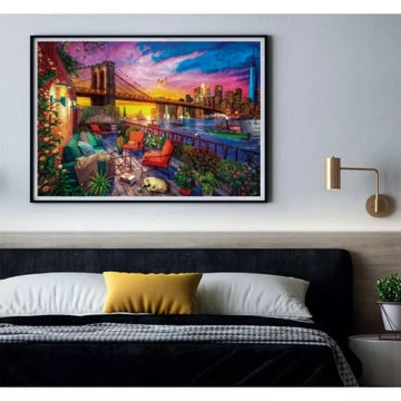 Clementoni Manhattan balkon-zonsondergang puzzel 3000 stuks stad