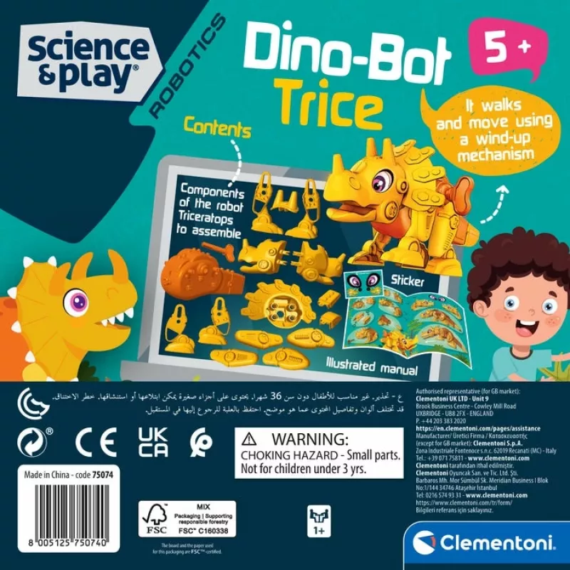 Clementoni Dino Bot Triceratops Junior, robotdinosaurus, 5 jaar