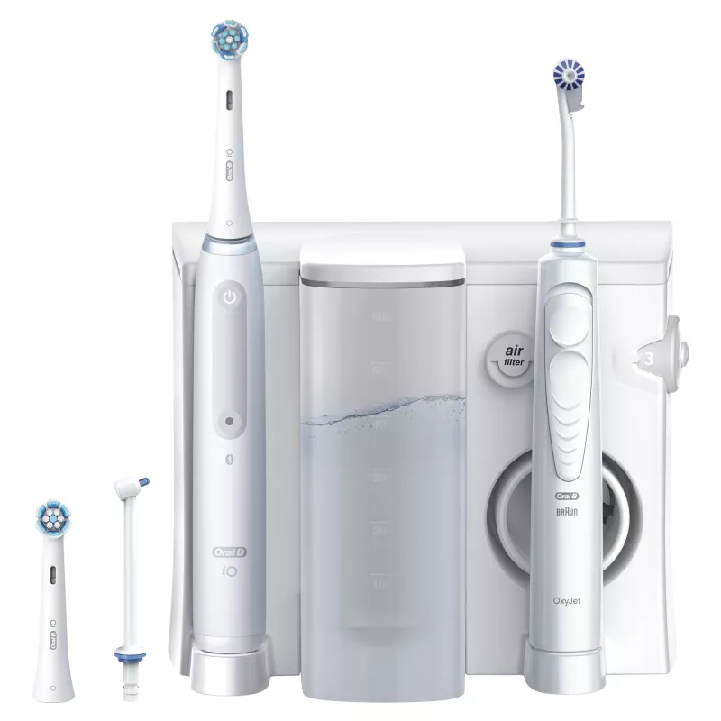 Oral-B iO4 & OxyJet mondverzorgingscentrum, wit