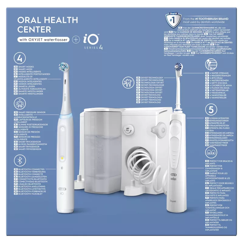 Oral-B iO4 & OxyJet mondverzorgingscentrum, wit