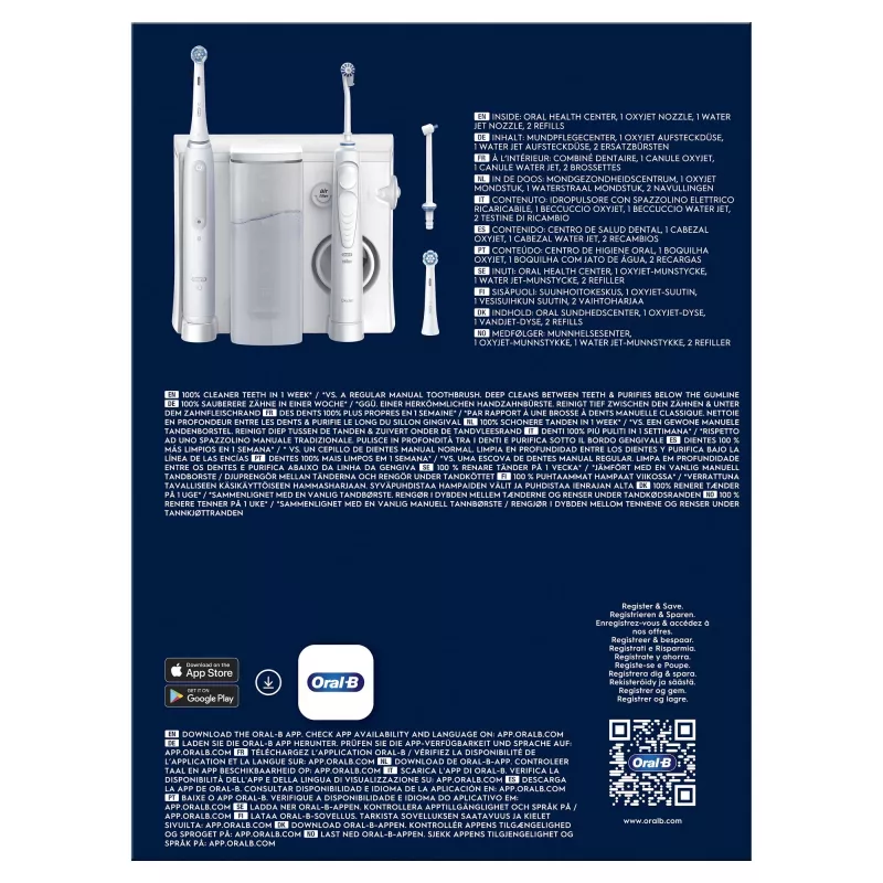 Oral-B iO4 & OxyJet mondverzorgingscentrum, wit