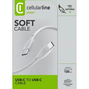 Cellularline Soft kabel 120 cm - USB-C naar USB-C soft-touch-kabel