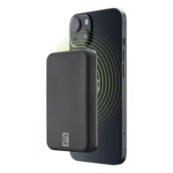 Cellularline draadloze powerbank MAG 5000 draagbare oplader compatibel met het MagSafe-systeem