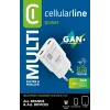 Cellularline GAN wandlader 2xUSB-C 30W PD 2xUSB-C 30W PD wandlader met GaN-technologie