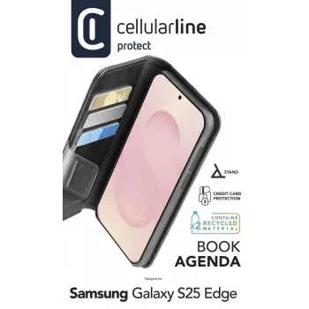 Cellularline Book Agenda Galaxy S25 Edge kunstleren boekhoes met magneetsluiting