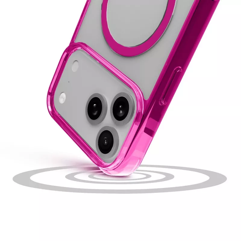 Cellularline Iconic Mag - iPhone 17 Pro transparante hoes met gekleurde randen, compatibel met het MagSafe-ecosysteem