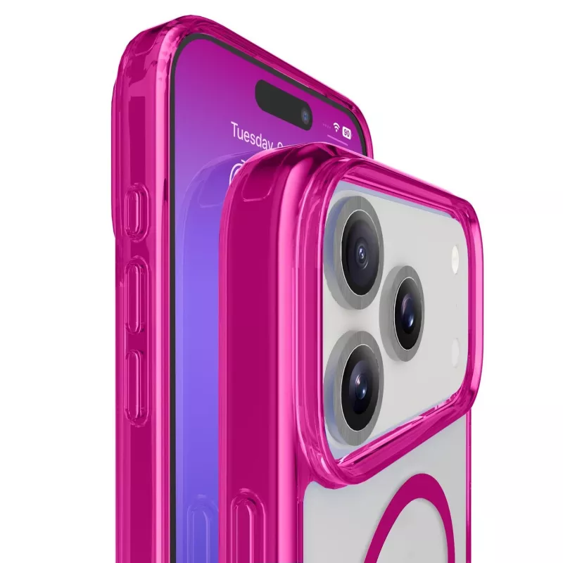Cellularline Iconic Mag - iPhone 17 Pro transparante hoes met gekleurde randen, compatibel met het MagSafe-ecosysteem