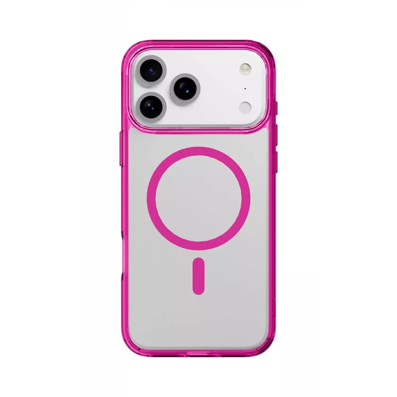 Cellularline Iconic Mag - iPhone 17 Pro transparante hoes met gekleurde randen, compatibel met het MagSafe-ecosysteem