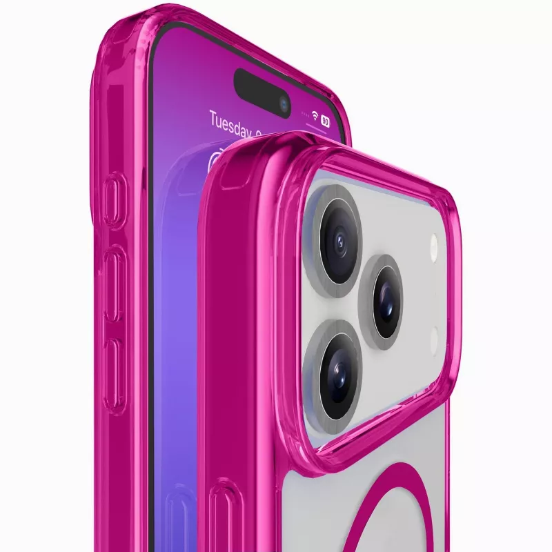 Cellularline Iconic Mag - iPhone 17 Pro transparante hoes met gekleurde randen, compatibel met het MagSafe-ecosysteem