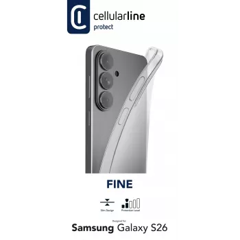 Cellularline Fine - Galaxy S26, hoesje, Samsung, Galaxy S26, 17 cm (6,7 inch), transparant