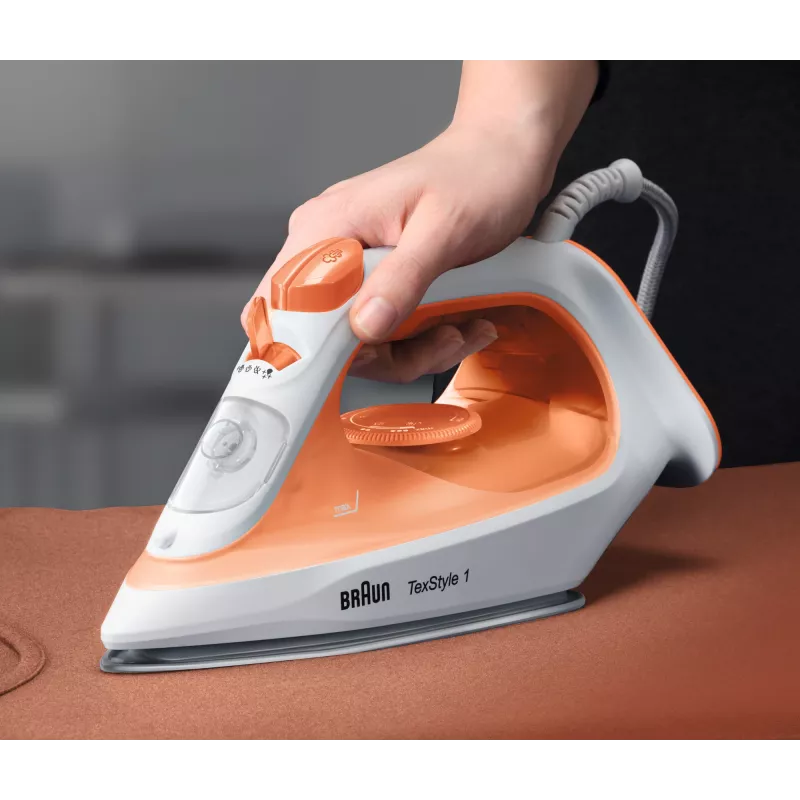 Braun TexStyle 1 SI1009OR stoomstrijkijzer antiaanbakzool 1900 W oranje, wit