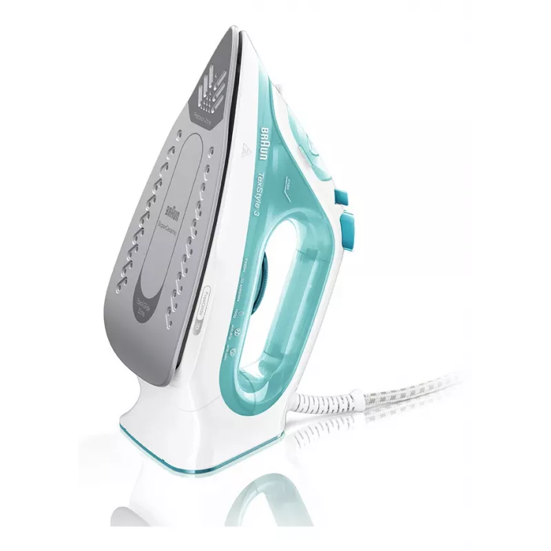 Braun TexStyle 3 SI3041GR stoomstrijkijzer keramische zool 2350 W turquoise, wit
