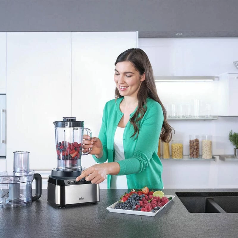 Braun FP 3233 SI keukenmachine 800 W 2,1 L zwart, roestvrij staal
