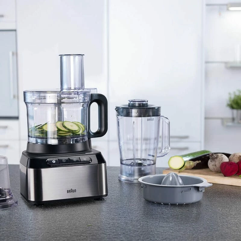 Braun FP 3233 SI keukenmachine 800 W 2,1 L zwart, roestvrij staal