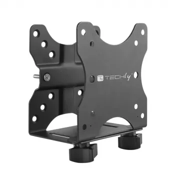 Techly onder tafel verstelbare CPU-houder, 5 kg, 75 x 75 mm, 100 x 100 mm, zwart