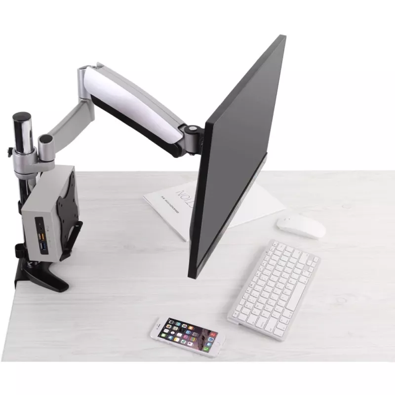 Techly onder tafel verstelbare CPU-houder, 5 kg, 75 x 75 mm, 100 x 100 mm, zwart