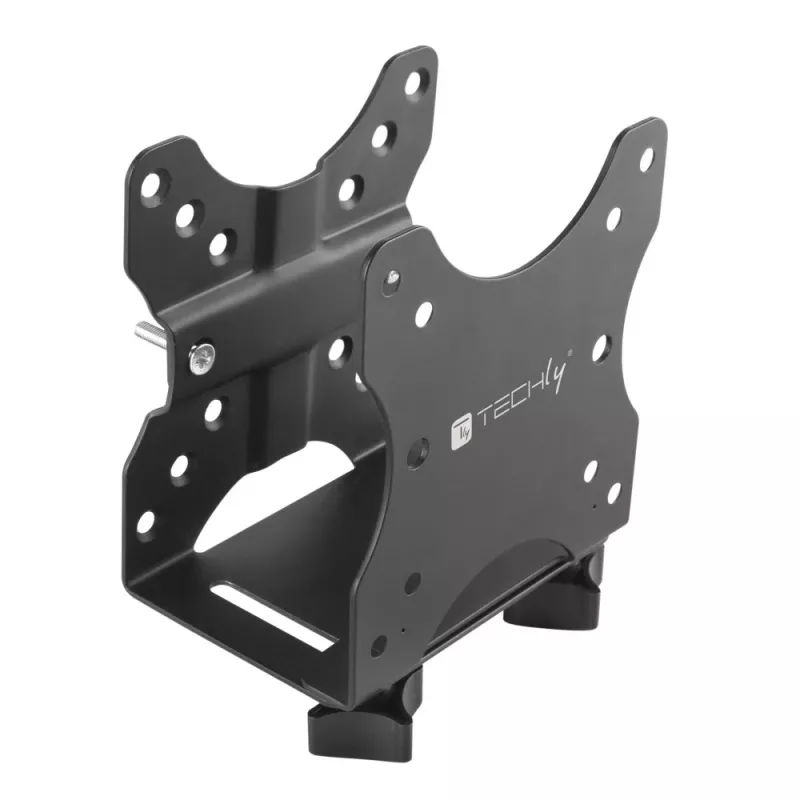 Techly onder tafel verstelbare CPU-houder, 5 kg, 75 x 75 mm, 100 x 100 mm, zwart