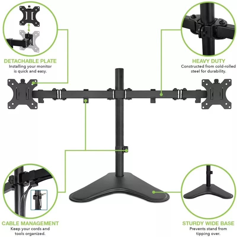Techly ICA-LCD 2524 Monitorarm / -standaard 81,3 cm (32 inch) bureau zwart