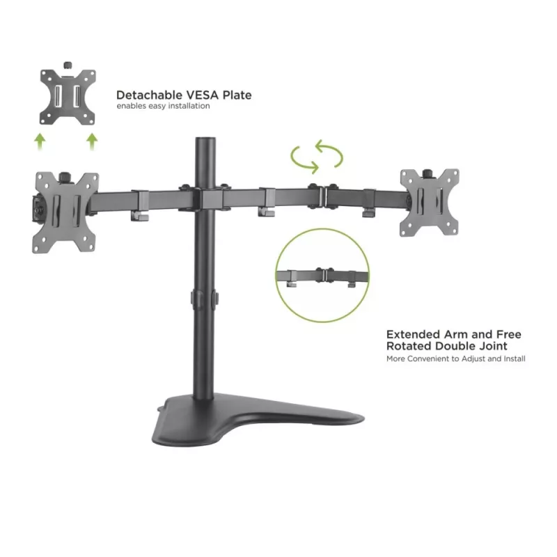 Techly ICA-LCD 2524 Monitorarm / -standaard 81,3 cm (32 inch) bureau zwart