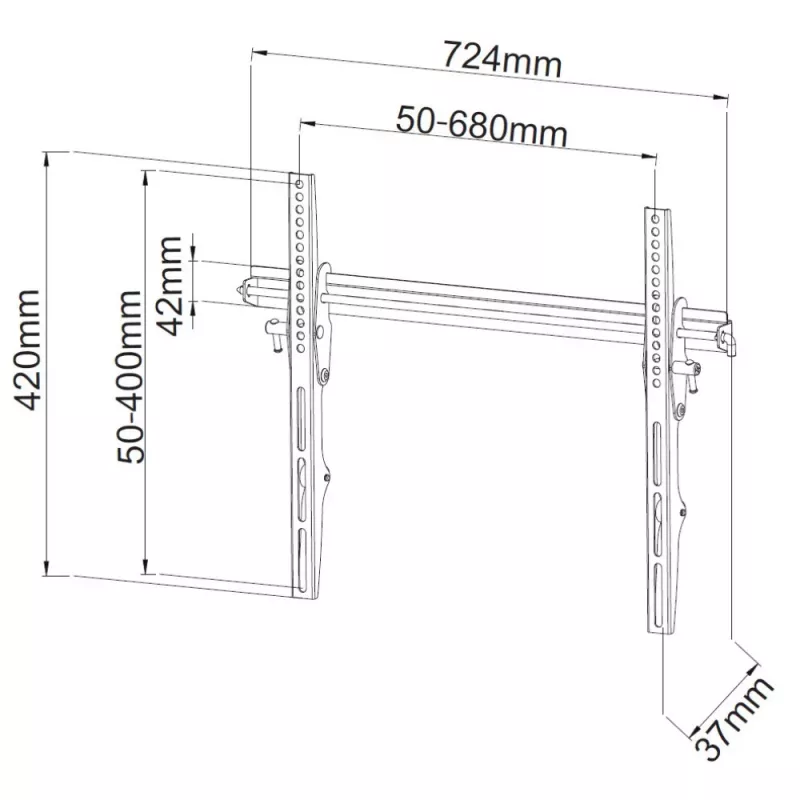 Techly ICA-PLB-133LTY 165,1 cm (65 inch) zwart