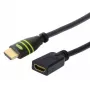 Techly HDMI High Speed met Ethernet verlengkabel 4K 60Hz M/F 3,0 m