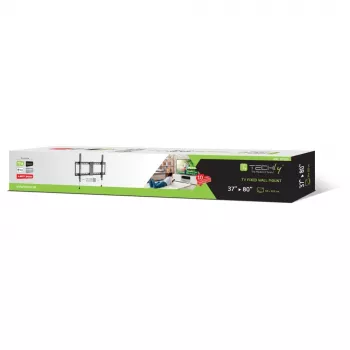 Techly vaste wandbeugel voor LED-tv LCD 37-80 inch, 94 cm (37 inch), 2,03 m (80 inch), 70 kg, 200 x 200 mm, 600 x 400 mm, zwart