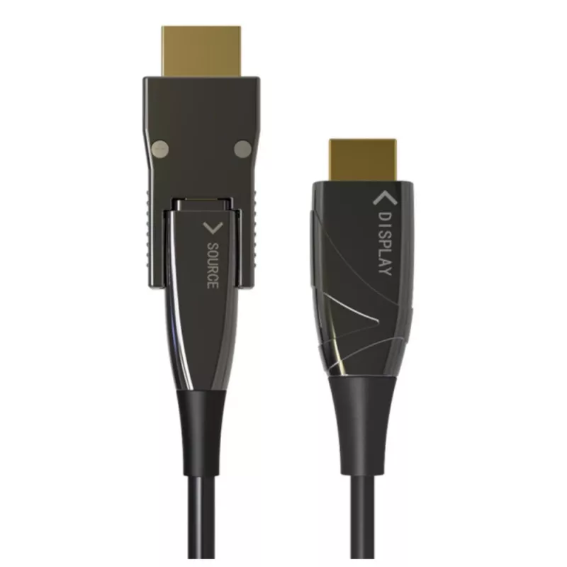 Techly HDMI A/A Micro HDMI AOC glasvezelkabel 4K 10m, 10 m, HDMI type A (standaard), HDMI type D (Micro), 3D, 18 Gbit/s, zwart