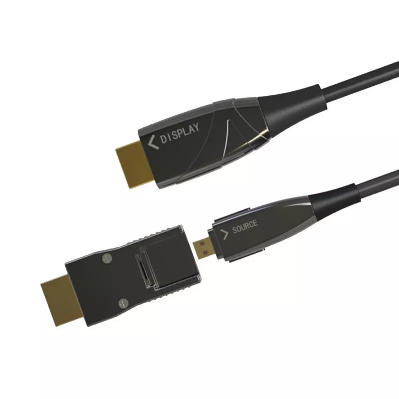 Techly HDMI A/A Micro HDMI AOC glasvezelkabel 4K 10m, 10 m, HDMI type A (standaard), HDMI type D (Micro), 3D, 18 Gbit/s, zwart