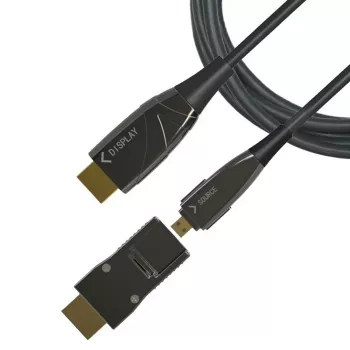 Techly HDMI A/A Micro HDMI AOC glasvezelkabel 4K 20m, 20 m, HDMI Type A (standaard), HDMI Type D (Micro), 3D, 18 Gbit/s, zwart