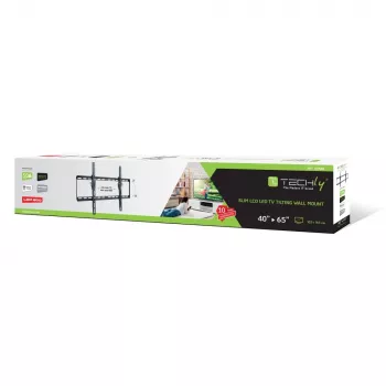 Techly vaste wandbeugel LED tv LCD 40-65 inch, 165,1 cm (65 inch), 200 x 200 mm, 600 x 400 mm, -12 – 0°, metaal, zwart