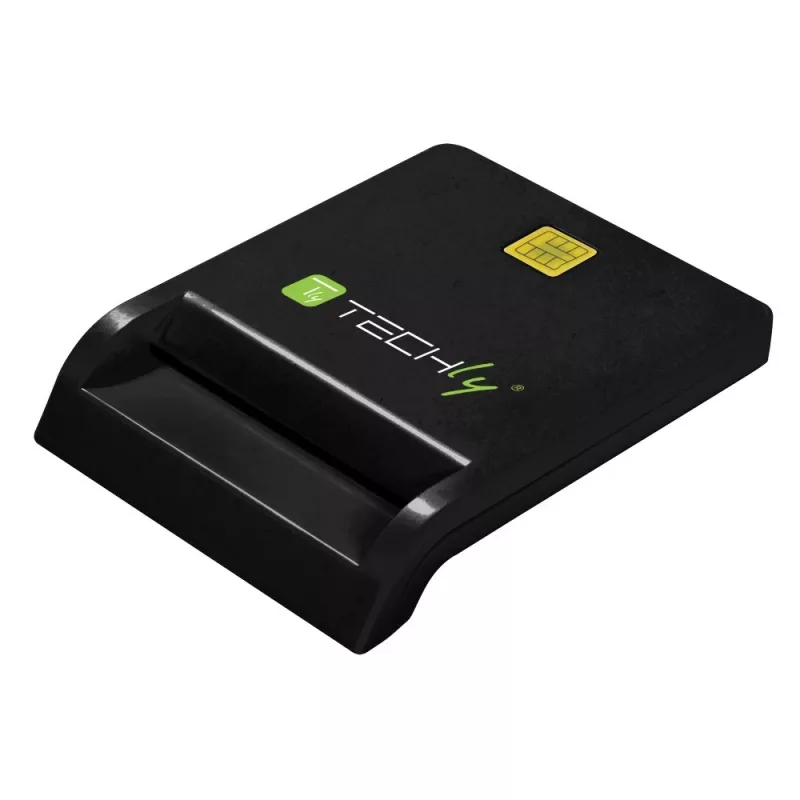 Techly compacte smartcard-lezer/schrijver USB-C™ wit, USB 2.0, 1,5 m, zwart, 102 g