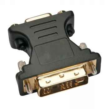 Techly DVI-stekker/VGA-bus analoge videoadapter zwart, DVI-A, VGA, zwart