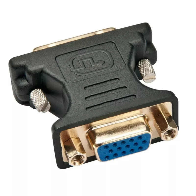 Techly DVI-stekker/VGA-bus analoge videoadapter zwart, DVI-A, VGA, zwart