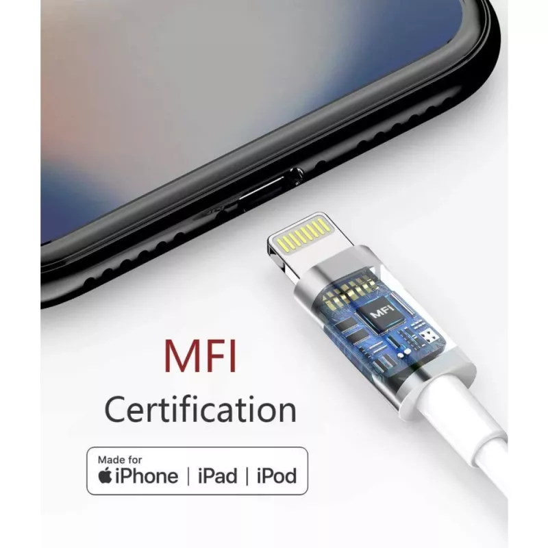 Techly oplaad- en synchronisatiekabel USB-C naar Lightning 1 m wit