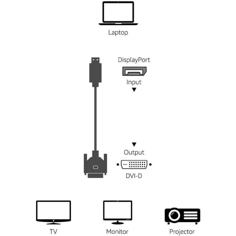 Techly ICOC DSP-C12-030P videokabeladapter 3 m DisplayPort DVI-D zwart