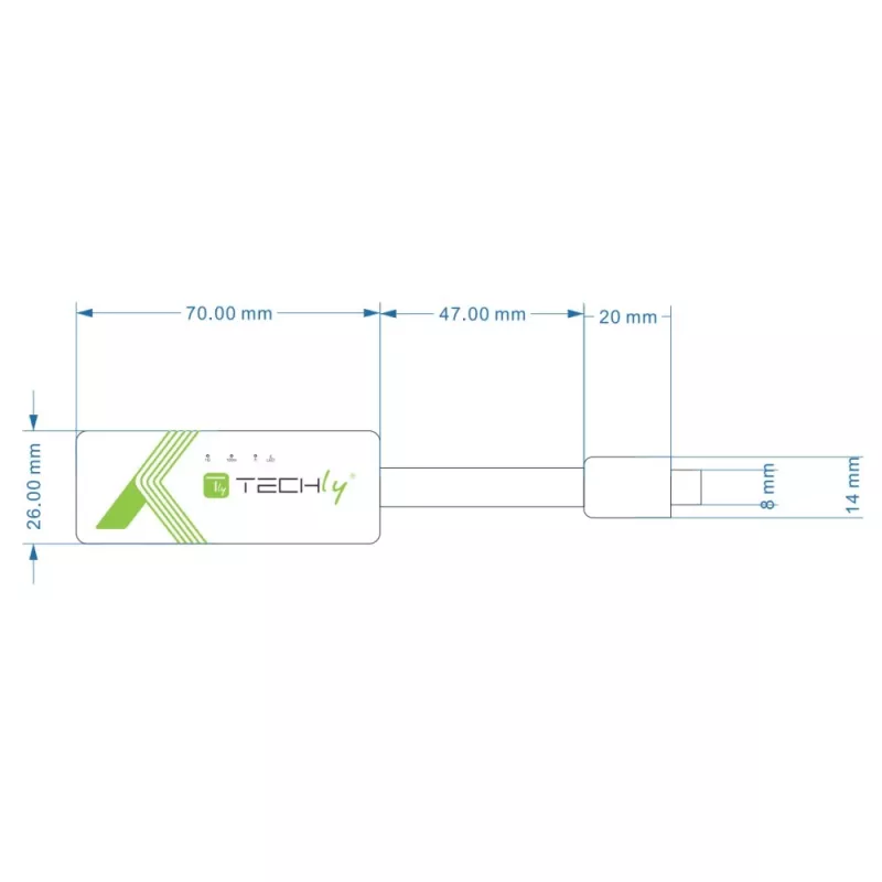 Techly USB 3.1 Type-C naar RJ45 Gigabit Ethernet-adapter, wit