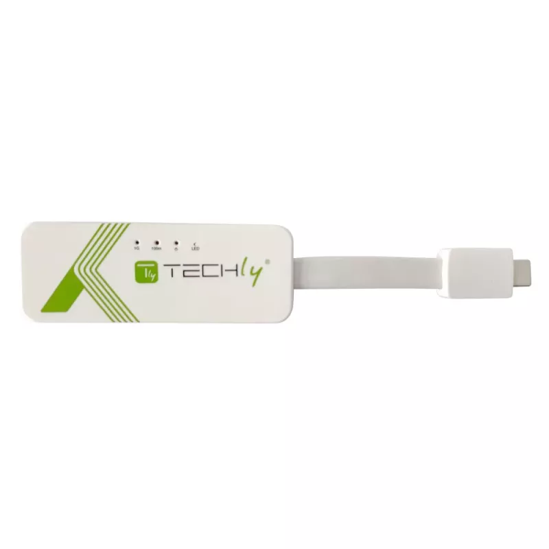 Techly USB 3.1 Type-C naar RJ45 Gigabit Ethernet-adapter, wit