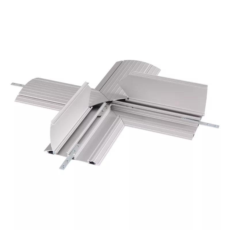 Dataflex Addit kabelbescherming - kruisverbinding 472, kabelbescherming, zilver, aluminium, 500 kg, 2 cm, 260 mm