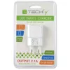 Techly Italiaanse stekkeradapter met 1 USB-aansluiting 5V / 2,1A wit IPW-USB-21EC