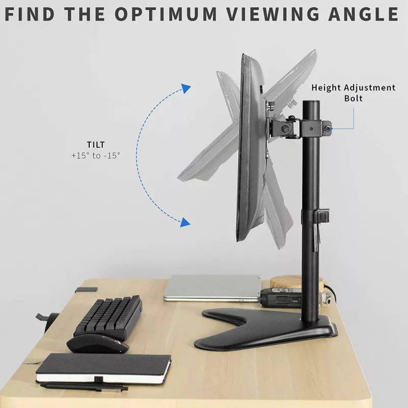 Techly ICA-LCD 2500 monitorhouder/-standaard 68,6 cm (27 inch) bureau zwart