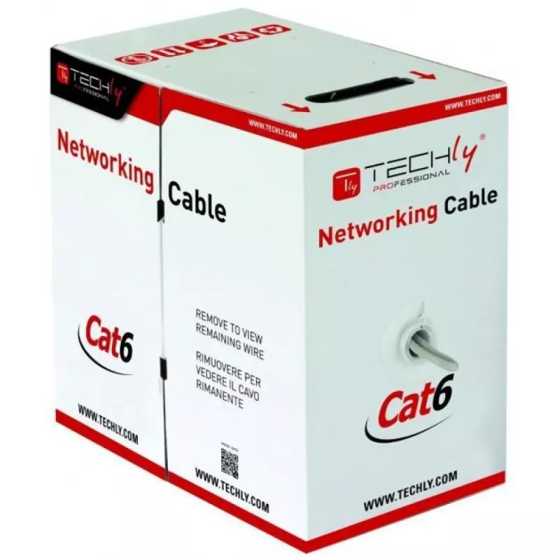 Techly ITP-C6U-FL netwerkkabel grijs 305 m Cat6 U/UTP (UTP)