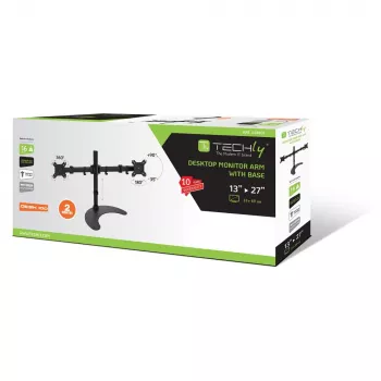 Techly tafelstandaard voor 2 monitors 13-27 inch met voet h.400m ICA-LCD 3410 68,6 cm (27 inch) zwart
