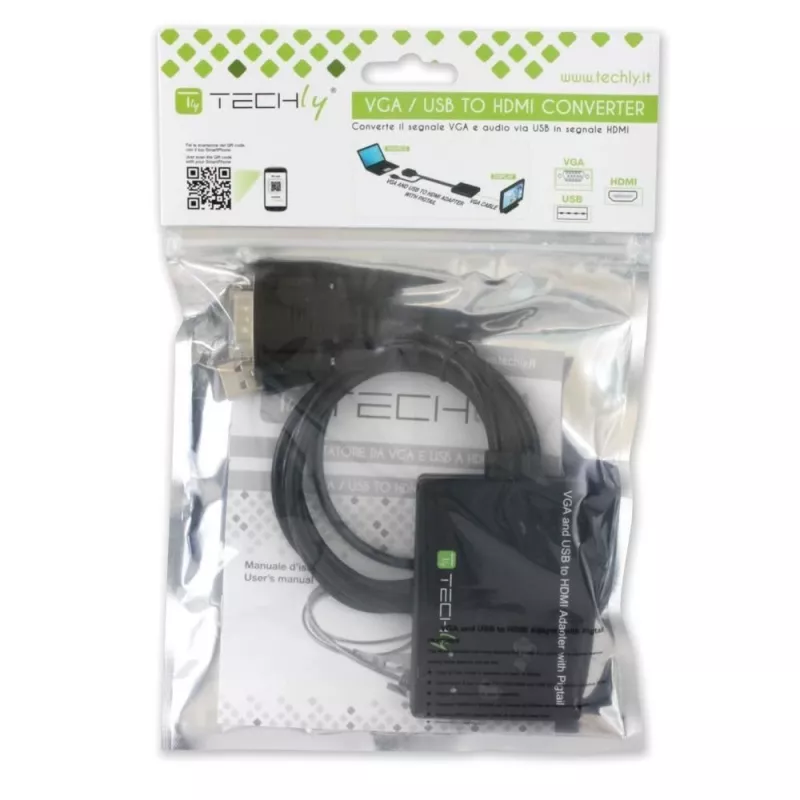 Techly kabelconverter SVGA en audio naar HDMI IDATA HDMI-VGA3