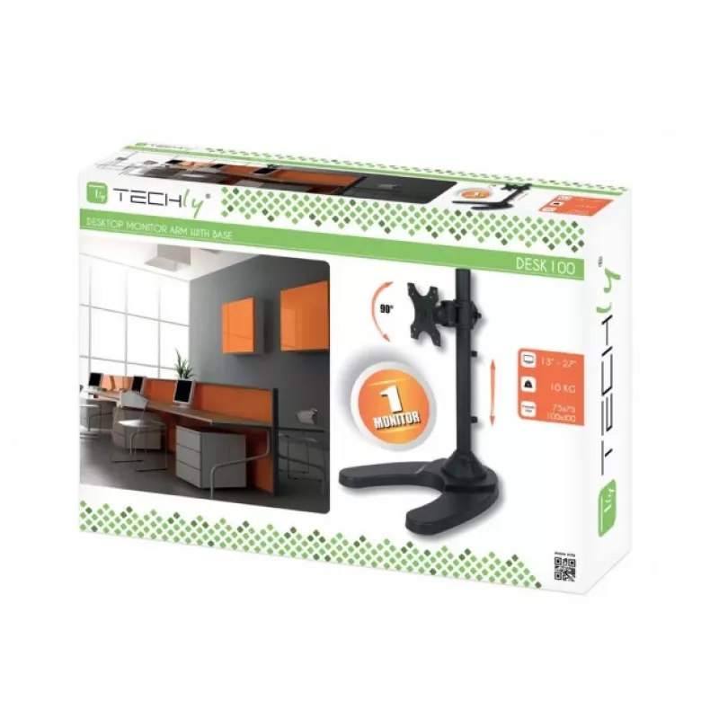 Techly bureaustandaard voor 1 monitor 13–27 inch met voet” ICA-LCD 3500