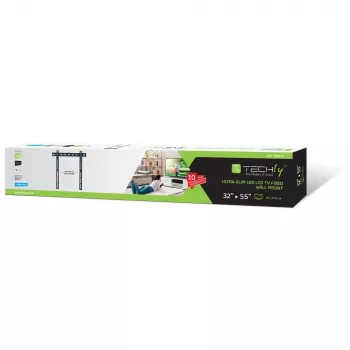 Techly wandhouder UltraSlim voor LED TV LCD 23-55 inch zwart ICA-PLB 140M