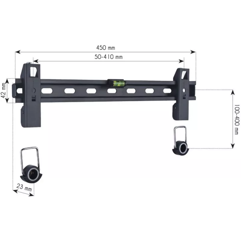 Techly 23-55 wandhouder slank Fixed voor LED TV LCD zwart ICA-PLB 139M
